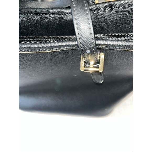 Michael Kors Black Handbag Tote Frame Jet Set Saffiano Leather Medium NWT - Picture 8 of 8
